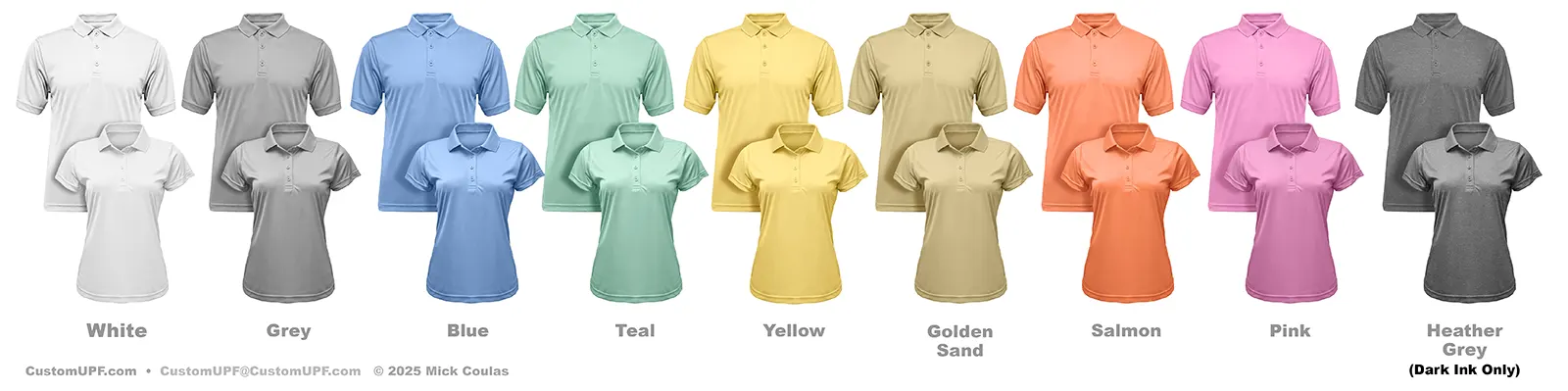 Custom-Polo-Shirts-UV-Color-choices Color choices for Custom Polo T-shirts