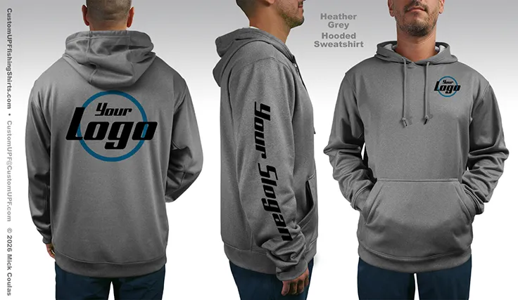 Hooded sweatshirt in heather grey for work crews